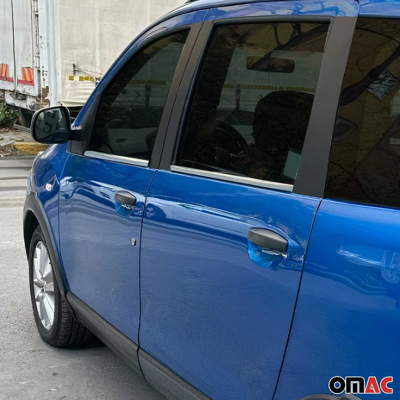 Listelli decorativi per finestrini per Dacia Lodgy 2012-2024 in acciaio inox cromato, 4 pezzi 