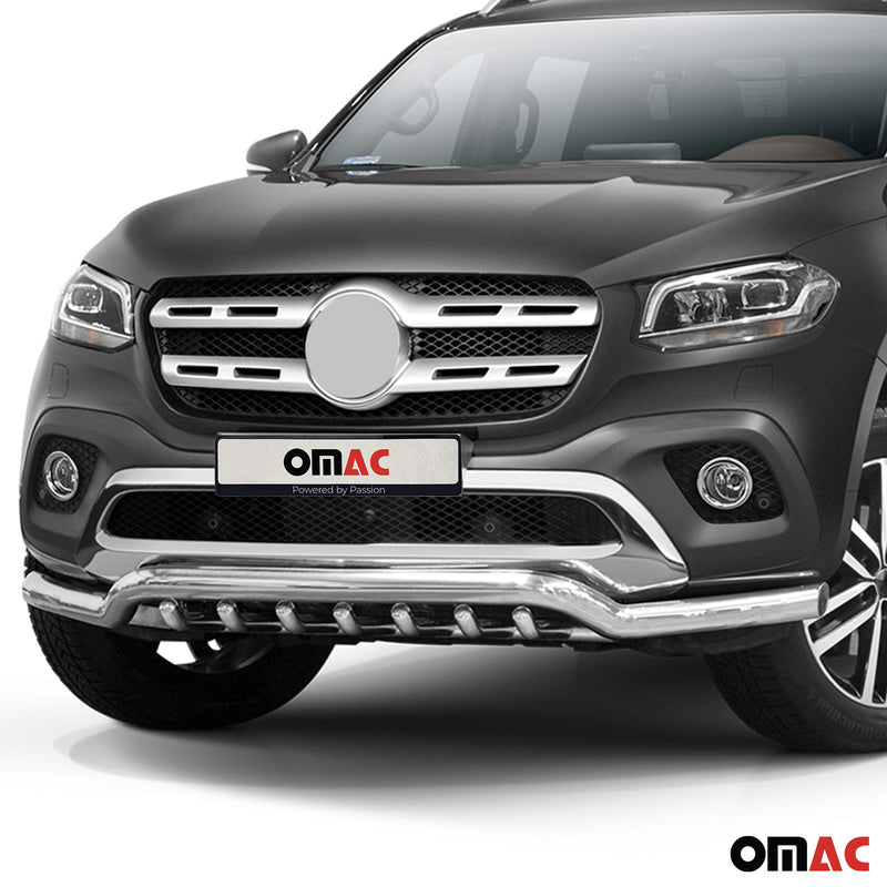 Barra di protezione anteriore per Mercedes Classe X 2017-2020 con ABE in acciaio argento 