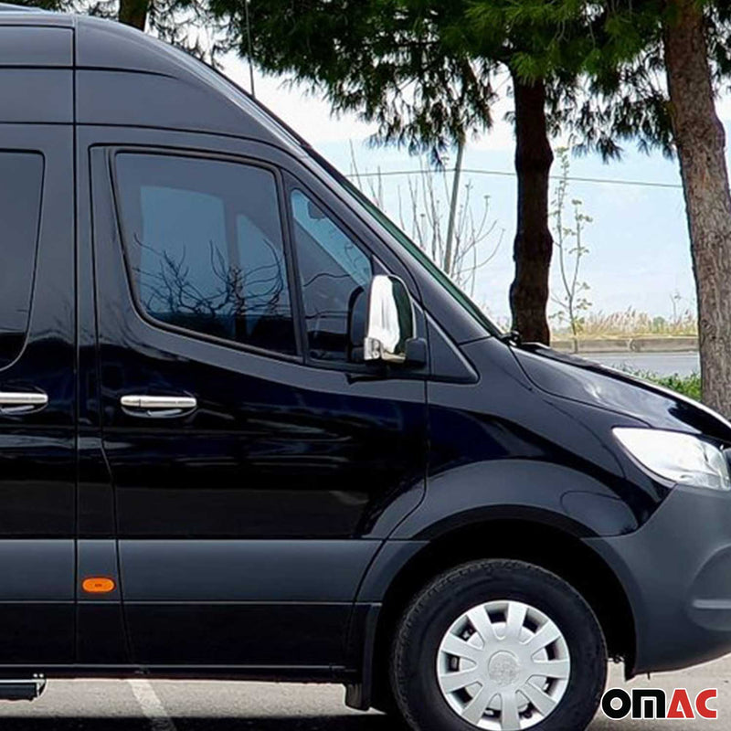 Calotte specchietti retrovisori per Mercedes Sprinter 907 910 2018-2025 in acciaio inox