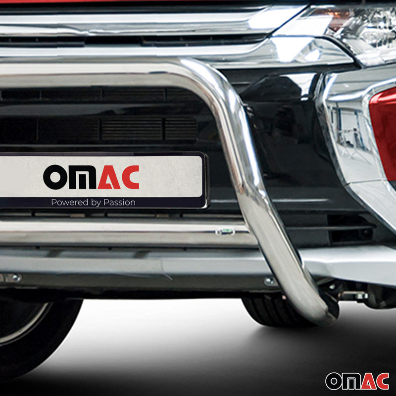 Protezione anteriore per Mitsubishi Outlander 2015-2021 acciaio ABE argento 