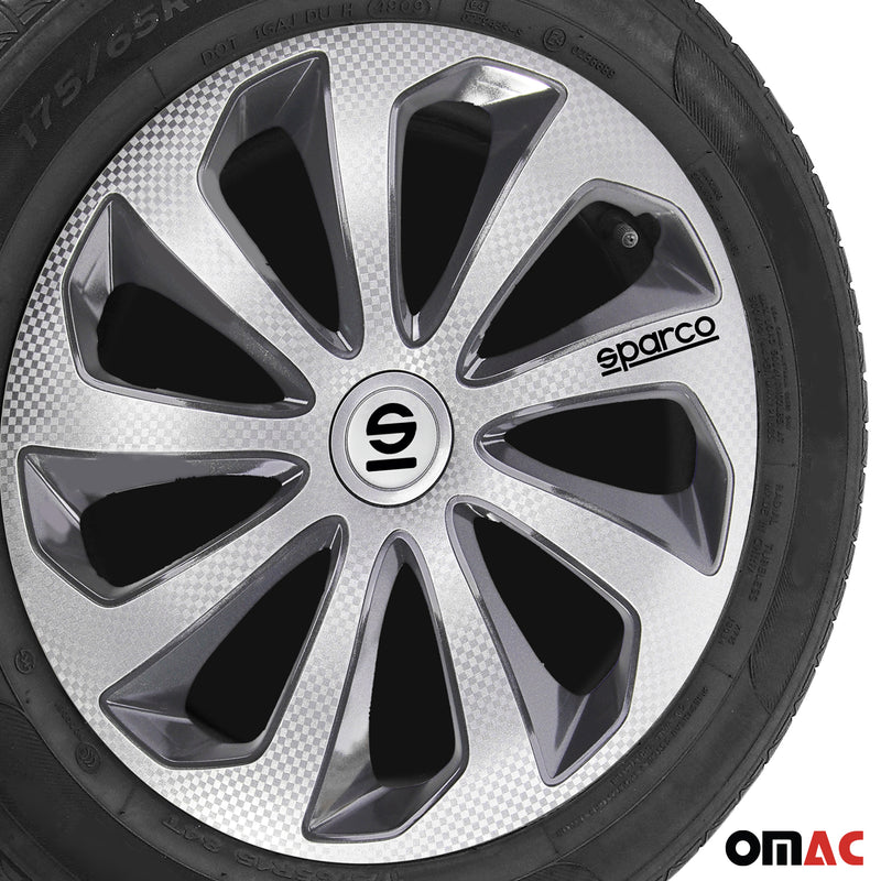Coprimozzi Sparco 16 pollici Sicilia Argento Carbonio Grigio 4 pezzi