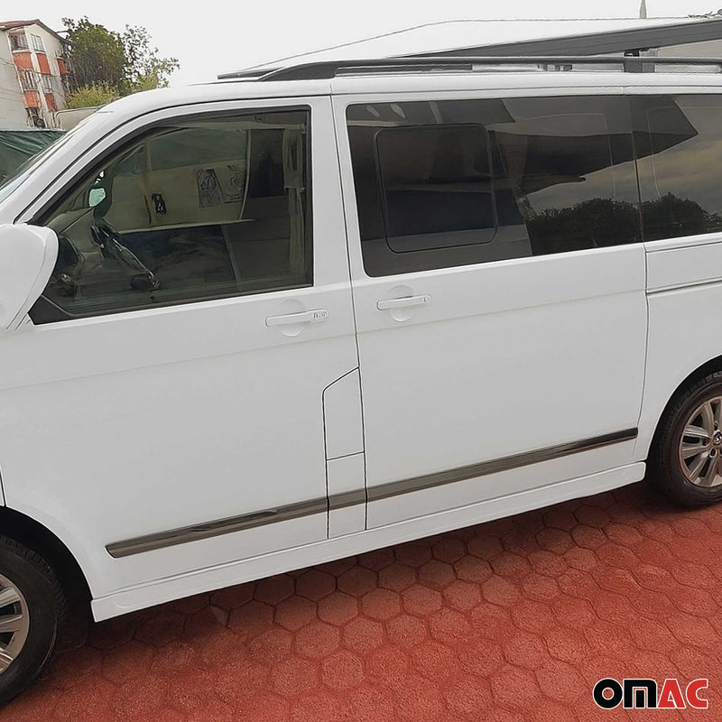 Protezione per porta laterale con striscia in acciaio inox scuro per VW Multivan T5 2003-2015 L1 5 pezzi