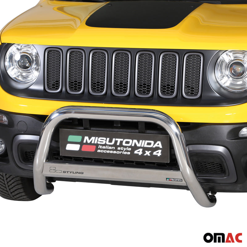 Protezione anteriore per Jeep Renegade Trailhawk 2014-2024 Argento ø63mm