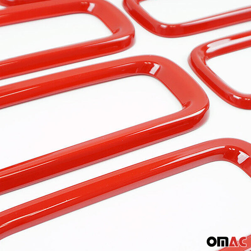 Strisce griglia per Jeep Renegade 2014-2024 Cromate ABS Rosse 7 pezzi 