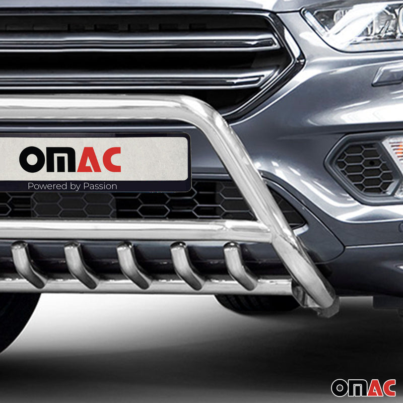 Barra di protezione anteriore in acciaio inox per Ford Kuga 2017-2025 con protezione ABE argento 