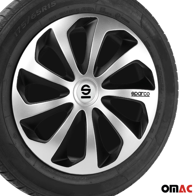 Coprimozzi Sparco 16 pollici Sicilia Argento Nero 4 pezzi