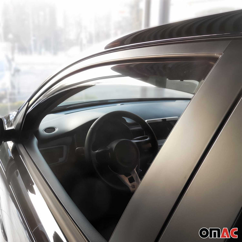 Deflettore antivento e antipioggia per Kia Rio 2017-2025 in acrilico scuro, 2 pezzi