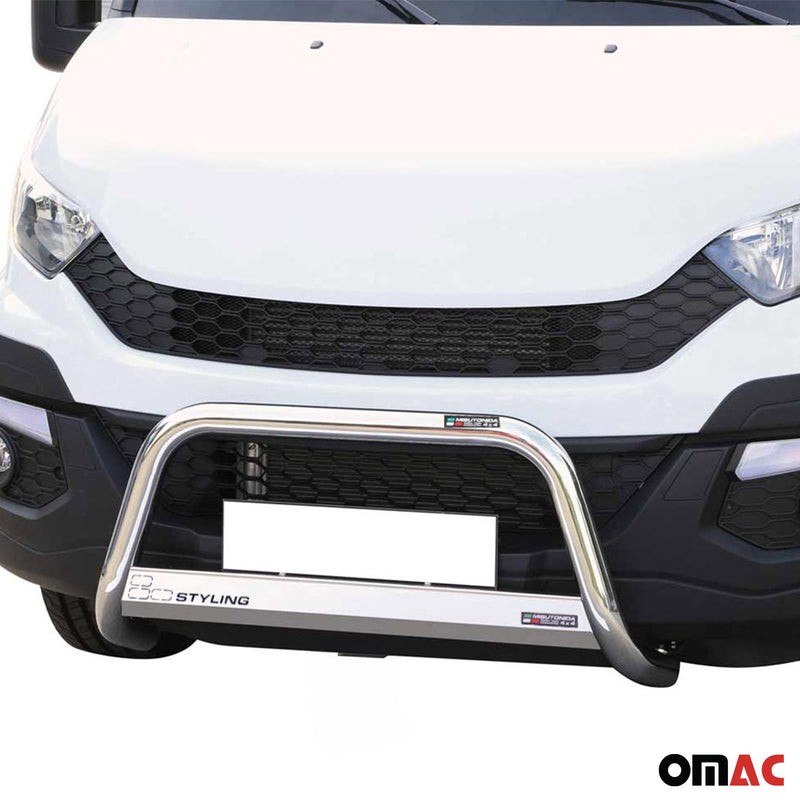 Barra anteriore in acciaio inox per Iveco Daily 2014-2018 Grigio Ø 63 mm
