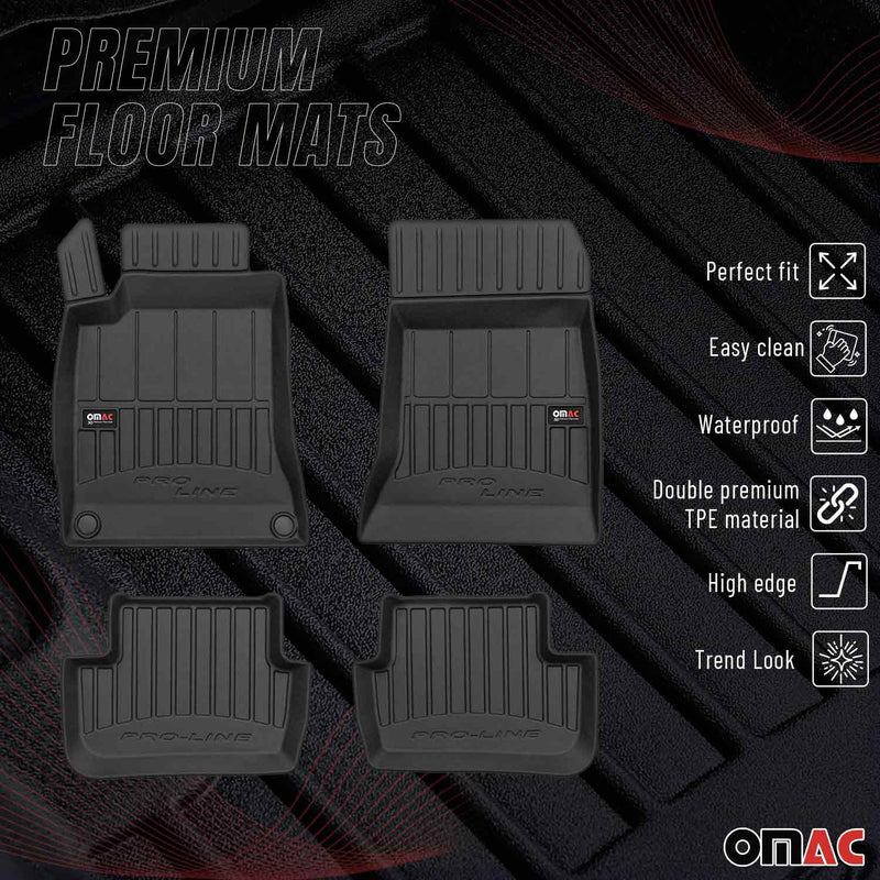 Tappetini in TPE neri per Mercedes CLA Classe Coupé C117 2013-2018, 4 pezzi