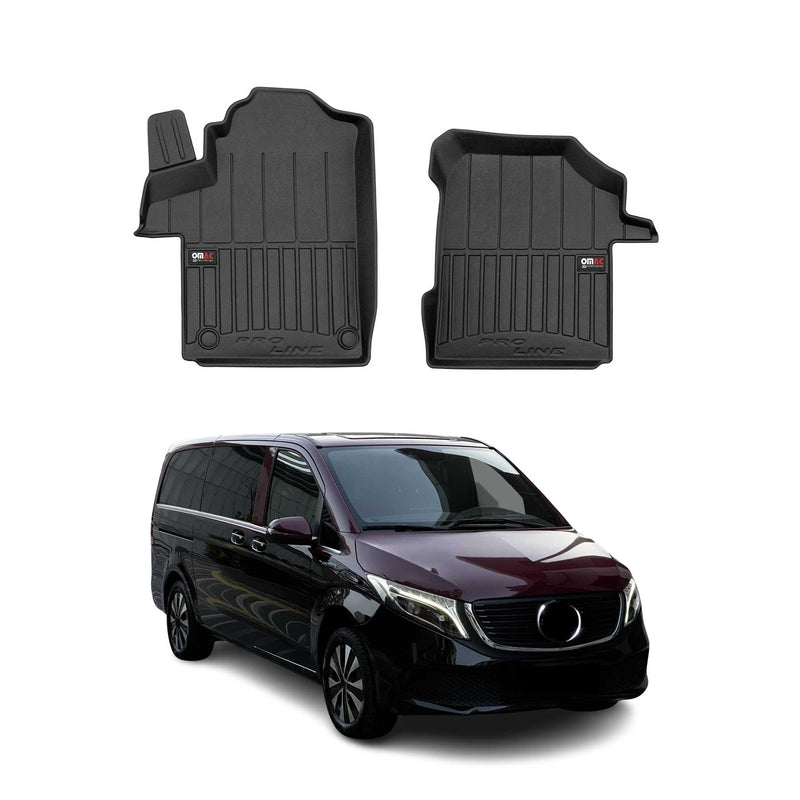 Tappetini Mercedes Classe EQV W447 2020-2025 in TPE Nero, 2 pezzi