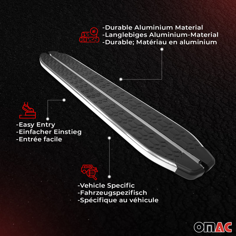 Pedane laterali per Kia Sorento 2013-2019 in acciaio inox nero argento