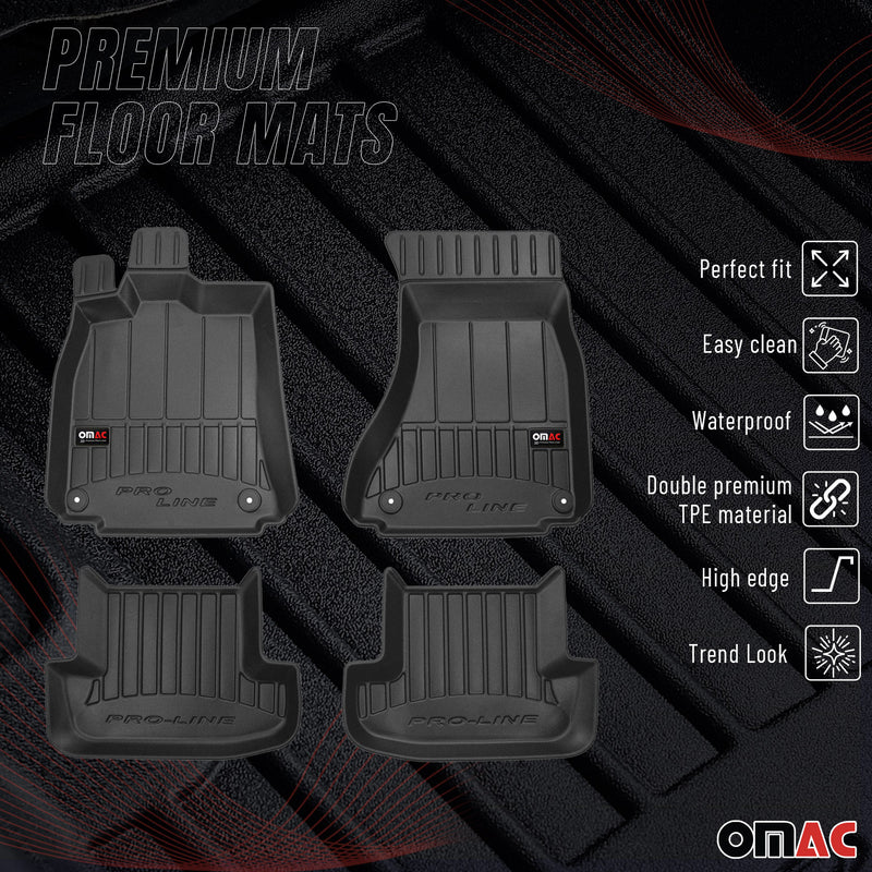 Tappetini in TPE neri per Audi A5 Cabriolet Coupe 8T3 8F7 2007-2017, 4 pezzi.