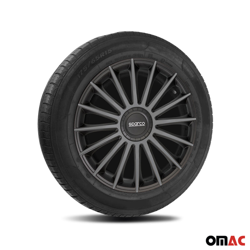 Coprimozzi Sparco 14 pollici Treviso Nero Grigio 4 pezzi