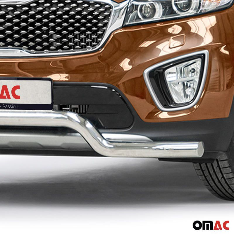 Barra di protezione anteriore per Kia Sorento 2015-2018 in acciaio ABE argento 