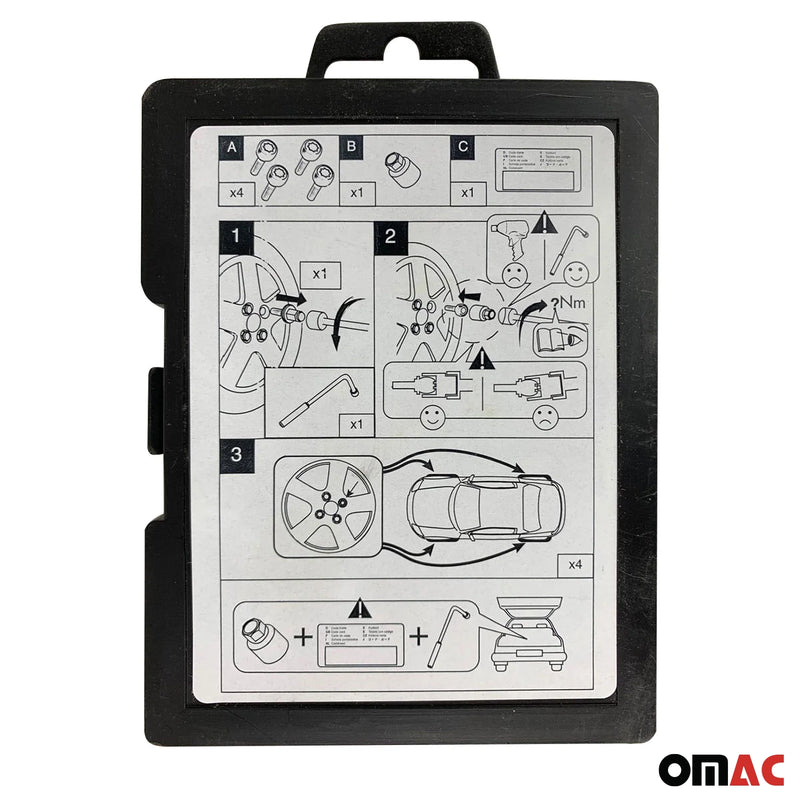 Bloccaggi ruote per BMW Serie 1 2011-2023 M14 x 1,25 sede sferica 28 mm 