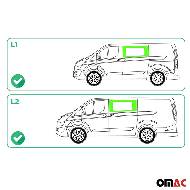 Finestrino laterale per auto per Ford Transit Custom 2013-2024 Sinistro L1 L2 RS