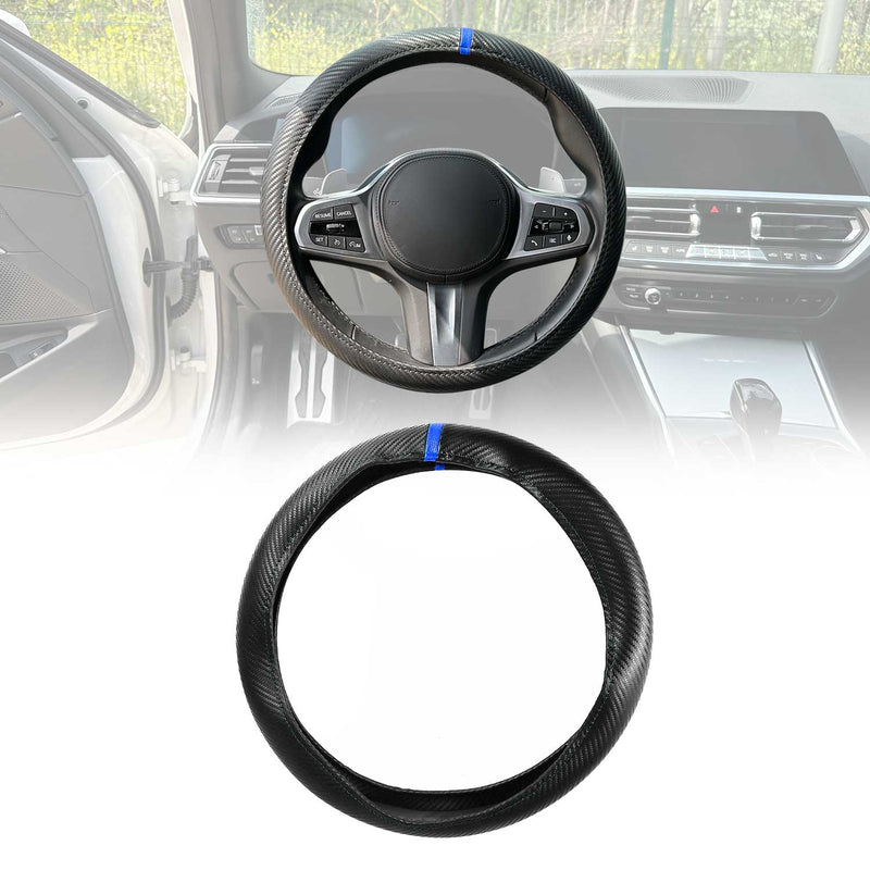 Coprivolante, protezione per volante, coprivolante, strisce blu nere, Ø 38-40 cm