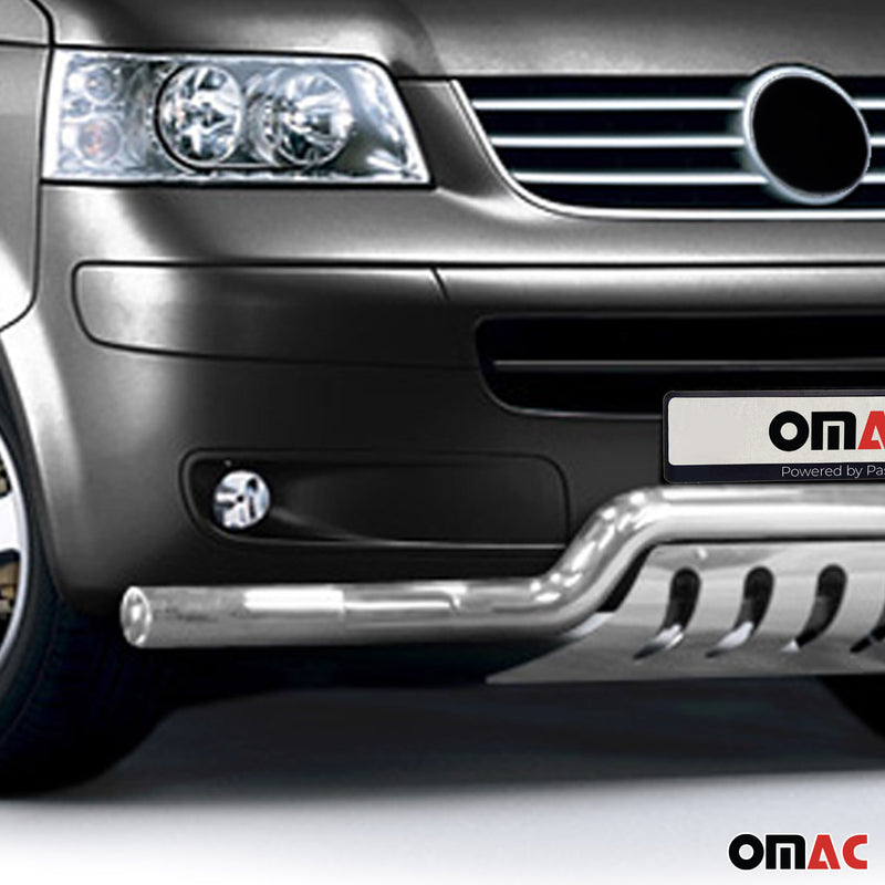 Protezione anteriore per VW T5 2003-2015 con bull bar in acciaio ABE argento