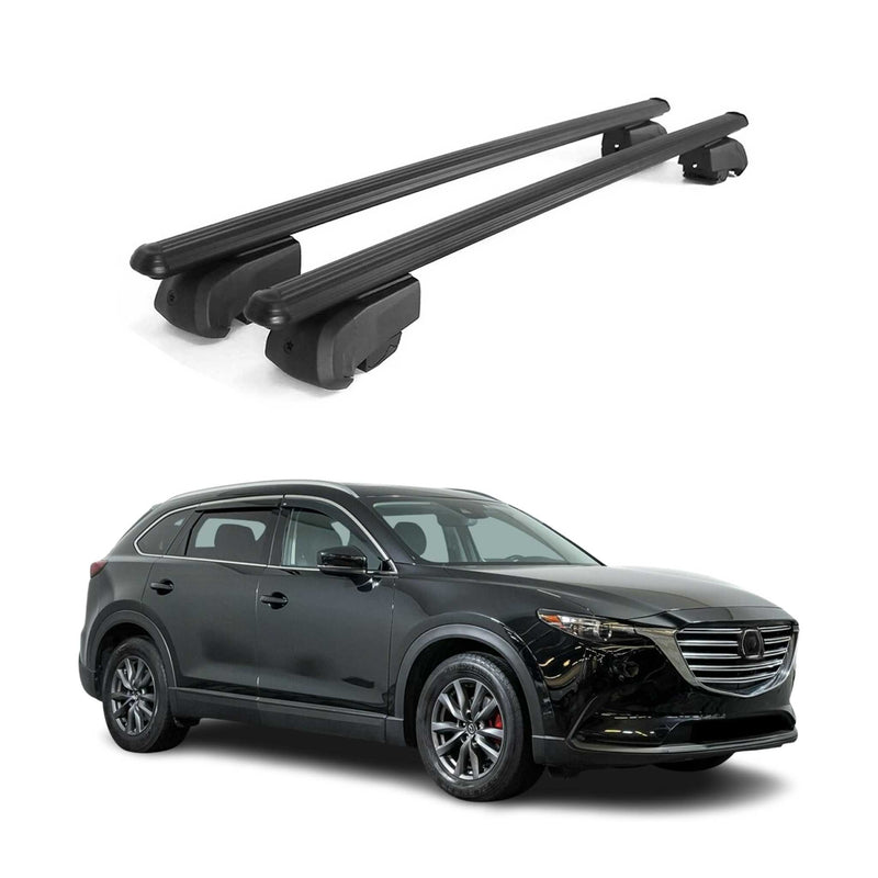 Portapacchi da tetto per Mazda CX-9 2016-2023 barra trasversale ABE alluminio nero