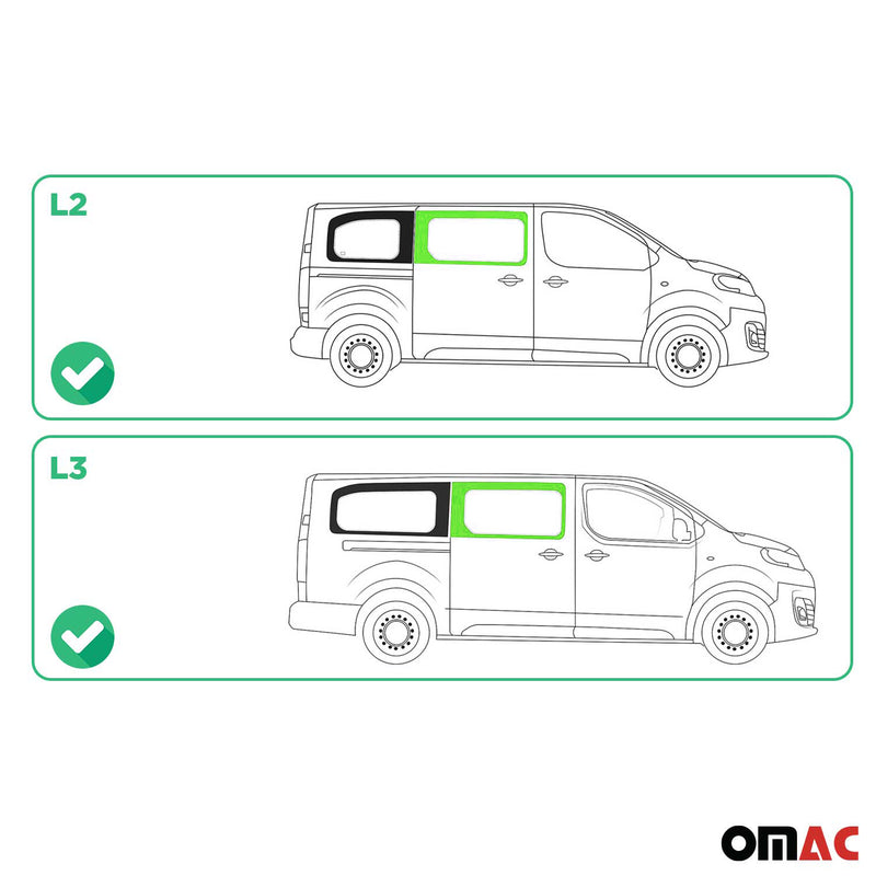 Seitenfenster Sicherheitsglas für Opel Vivaro 2019-2024 Schiebetür Rechts L2 L3