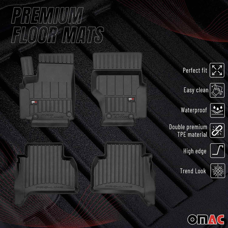 Tappetini in TPE neri per VW Amarok Double Cab 2011-2021, 4 pezzi