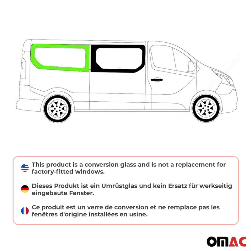 Finestrino laterale per auto per Renault Trafic 2014-2024 destro L2 nero