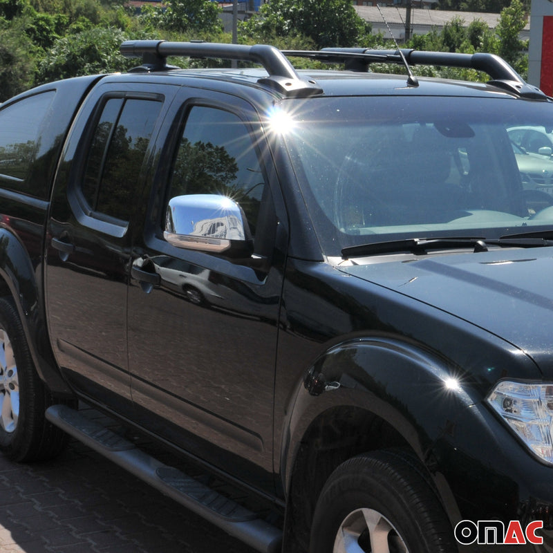 Calotte specchietti retrovisori per Nissan Frontier 2011-2015 x2 in acciaio inox argento