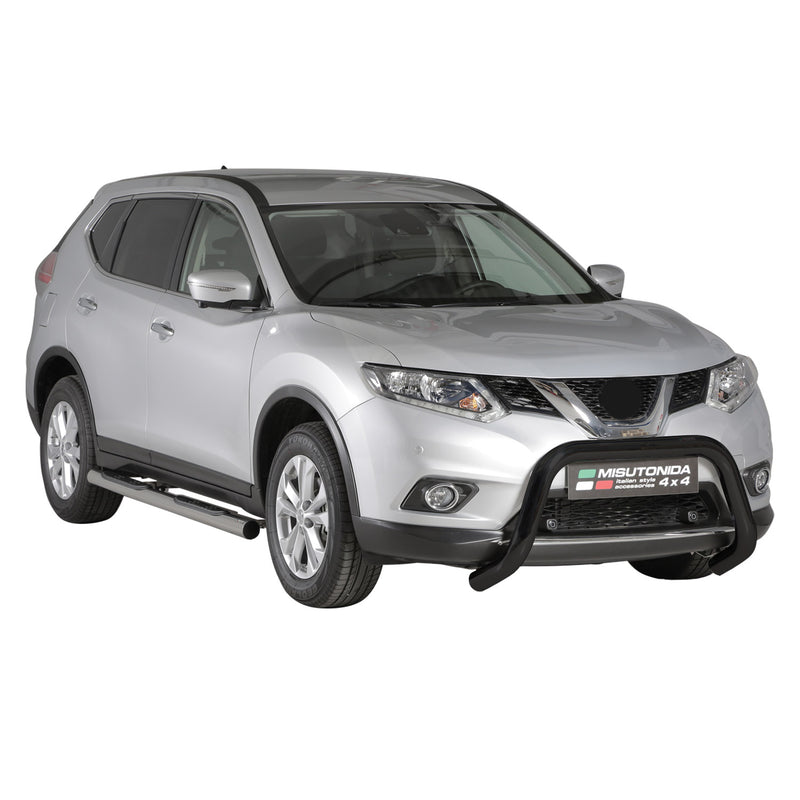 Barra di protezione anteriore per Nissan X-Trail 2015-2017 ø76mm acciaio nero