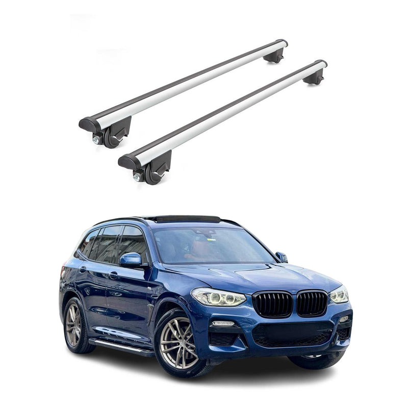 Dachträger Grundtäger für BMW X3 G01 2017-2024 100kg Aluminium Silber 2 tlg ABE