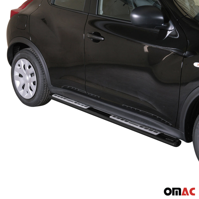 Minigonne laterali in acciaio inox per Nissan Juke 2010-2019 Nero