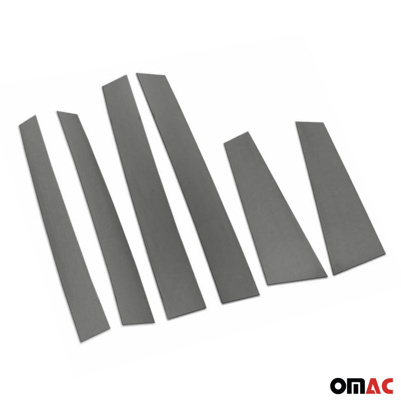 Rivestimento del montante della porta del montante B per Jeep Renegade 2014-2021 in acciaio inossidabile scuro, 6 pezzi