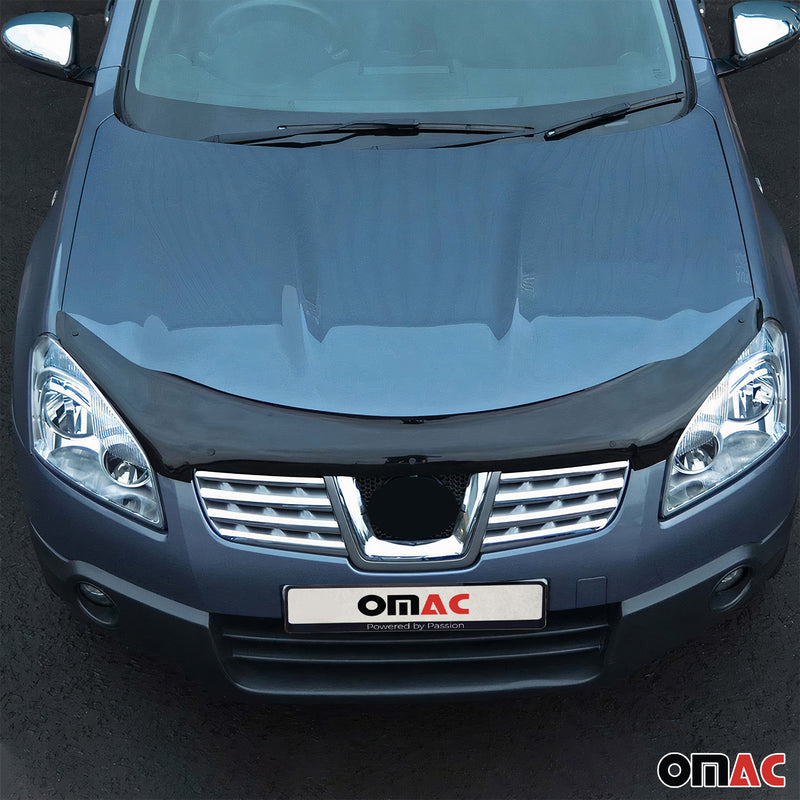Deflettore cofano anti-insetti per Nissan Qashqai J10 2006-2010 Pre FL Nero
