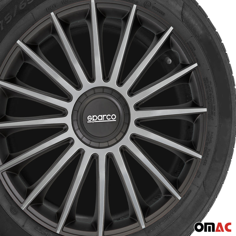 Coprimozzi Sparco 16 pollici Treviso Nero Argento 4 pezzi