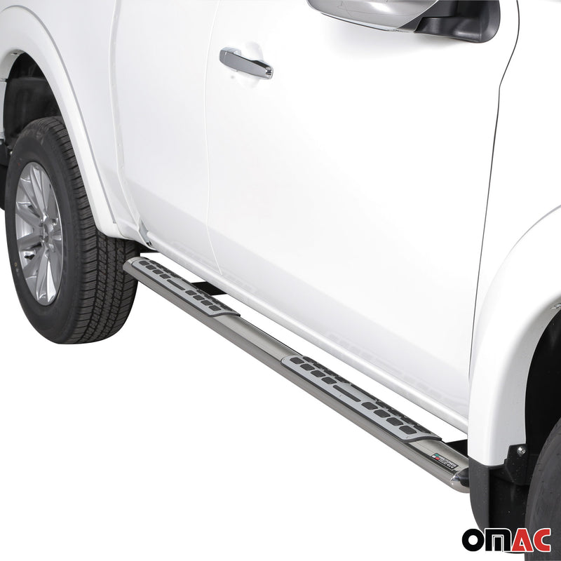 Minigonne laterali in acciaio per Mitsubishi L200 Club Cab 2015-2025 Grigio