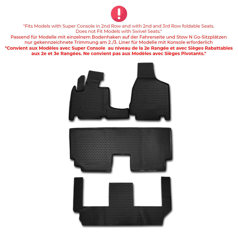 Tappetini per Dodge Grand Caravan 2008-2020 in TPE nero, 4 pezzi
