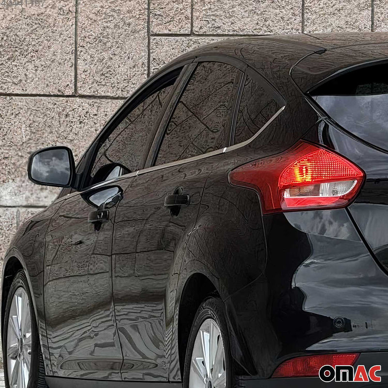 Listelli decorativi per finestrini per Ford Focus Station Wagon 2010-2018 in acciaio inox cromato, 8 pezzi 