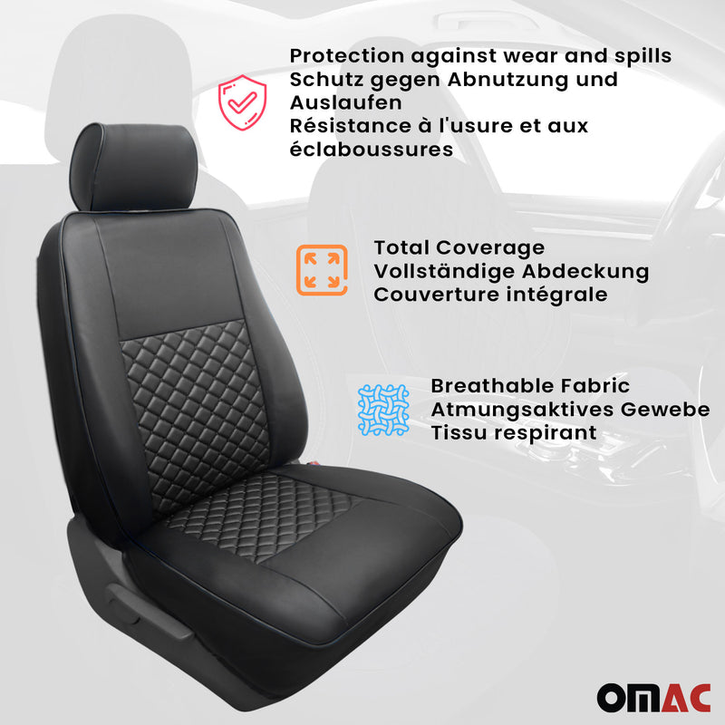 Coprisedili per Mercedes Sprinter W906 2006-2018 Pelle Nero 2+1