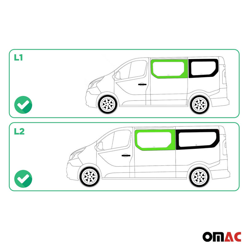 Finestrino laterale per auto per Nissan Primastar 2014-2024 Sinistro Nero L1 L2