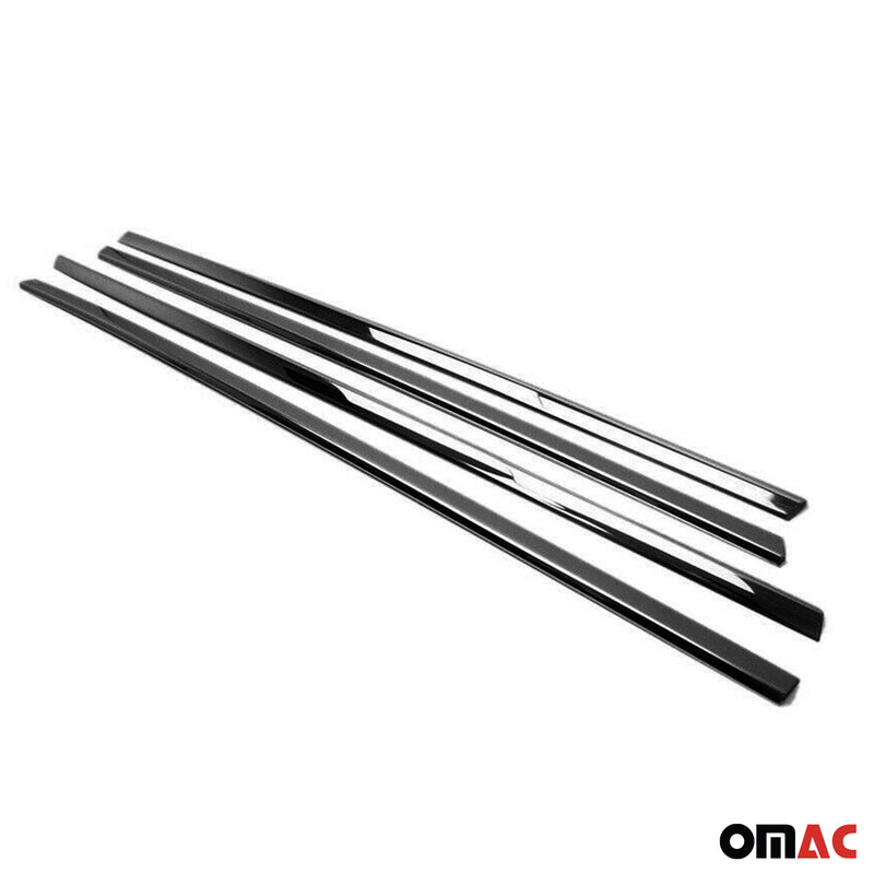 Cornici finestrini per Fiat Tipo 2015-2025 acciaio inox lucido scuro 4x