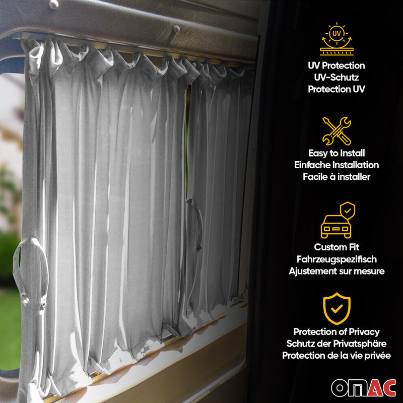 Tendine parasole REALIZZATE per Mercedes Sprinter 2006-2018 Grigie porta posteriore doppia 2x 