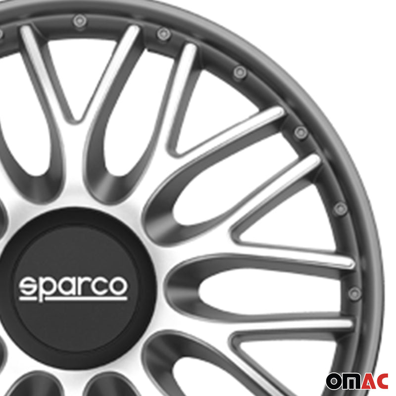 Coprimozzi Sparco da 15 pollici Roma grigio argento 4 pezzi