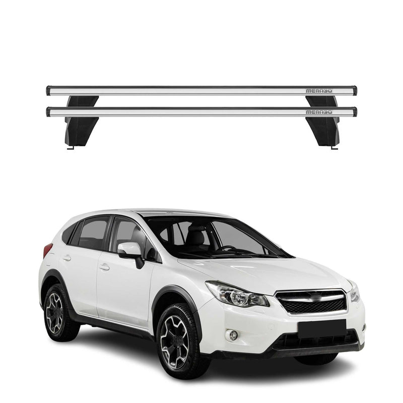 Base portapacchi Menabo per Subaru XV 2011-2018 traversa ABE alluminio argento