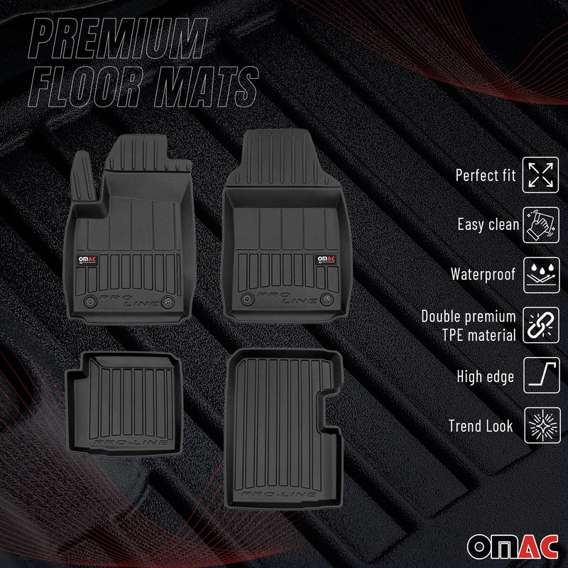 Tappetini Fiat 500 Hybrid 2020-2025 in TPE Nero 4 pezzi