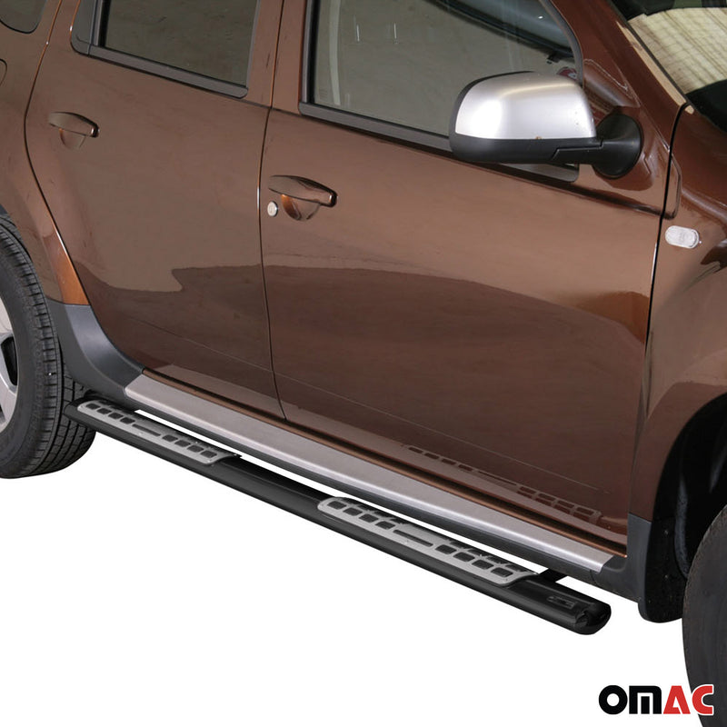 Minigonne laterali in acciaio inox per Dacia Duster 2010-2017 Nero