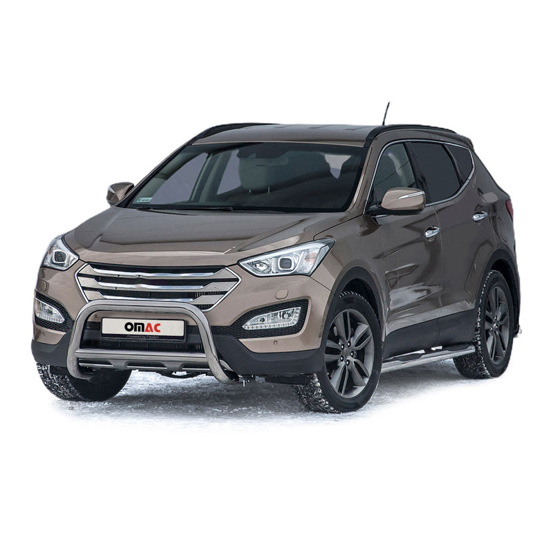 Barra di protezione anteriore per Hyundai Santa Fe 2012-2018 ABE Silver 