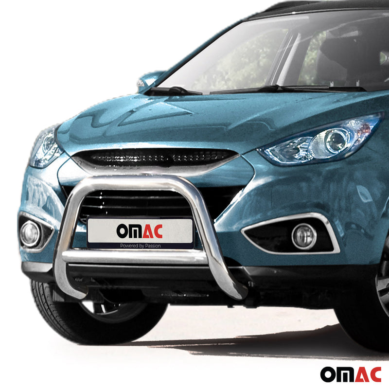 Barra di protezione anteriore per Hyundai ix35 2010-2015 in acciaio ABE argento 