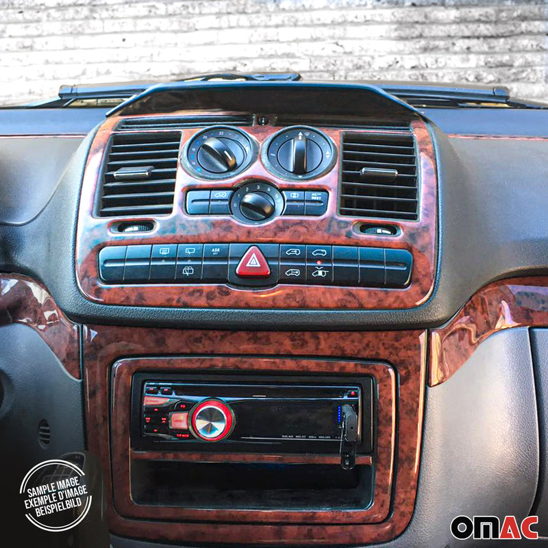 Innenraum Dekor Cockpit für VW Multivan T5 2003-2009 Wurzelholz Optik 29tlg