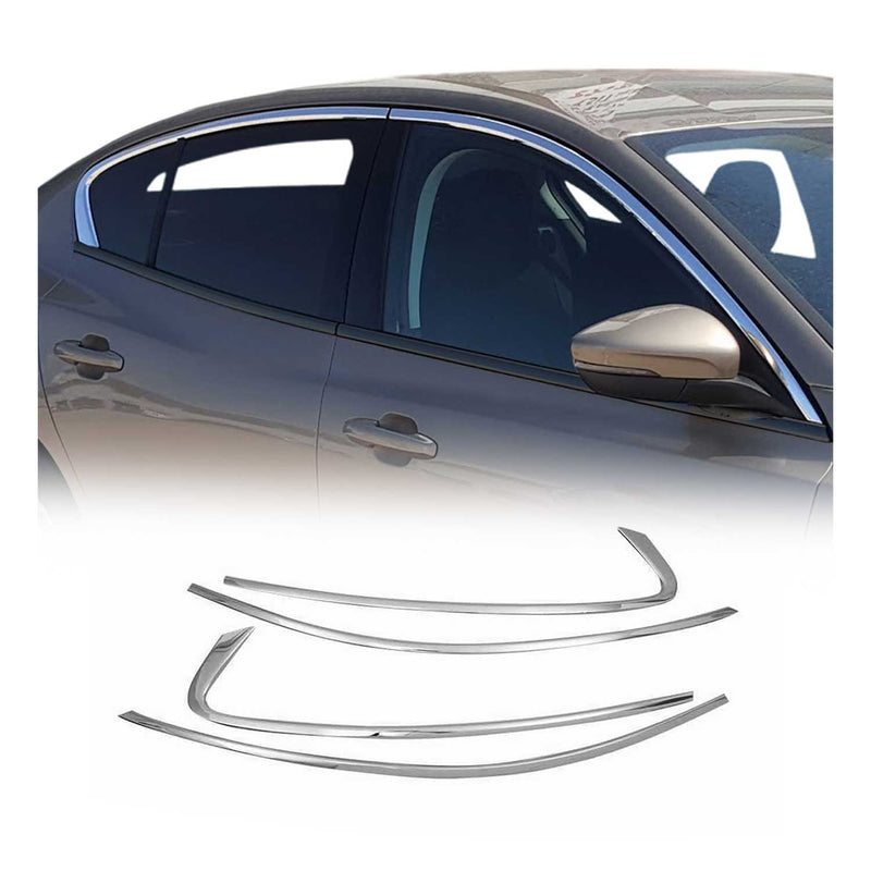 Listelli decorativi per finestrini per Ford Focus 2018-2021 in acciaio inox cromato, 4 pezzi 