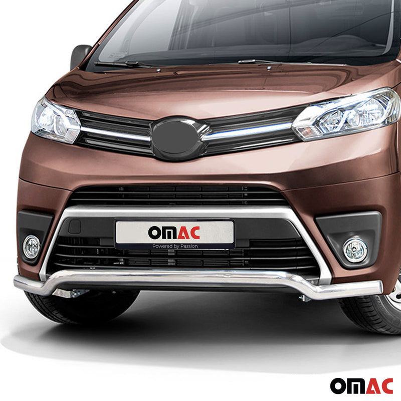 Barra di protezione anteriore per Toyota Proace 2016-2022 in acciaio ABE argento 