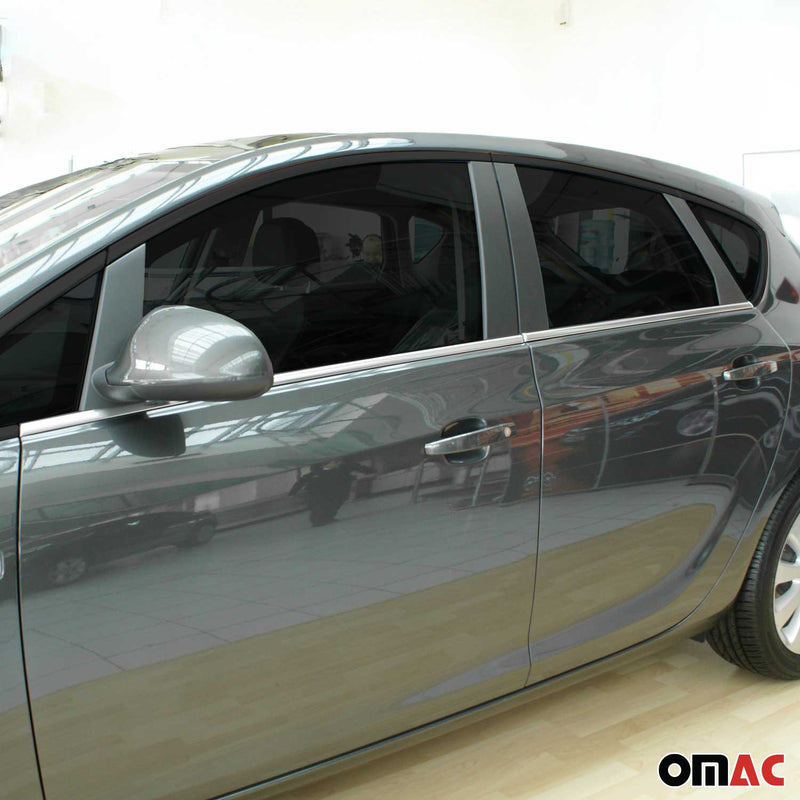 Listelli decorativi per finestrini Opel Astra J 2009-2015 in acciaio inox cromato, 4 pezzi 